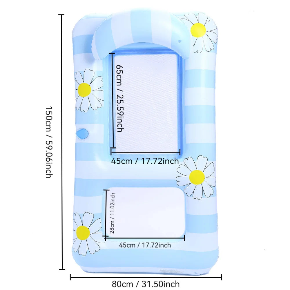 Rooxin Inflatable Water Hammock Pool Floats Bed Swim Ring Tube Swimming Pool Mattresses Sleeping Bed Beach Lounger Chair