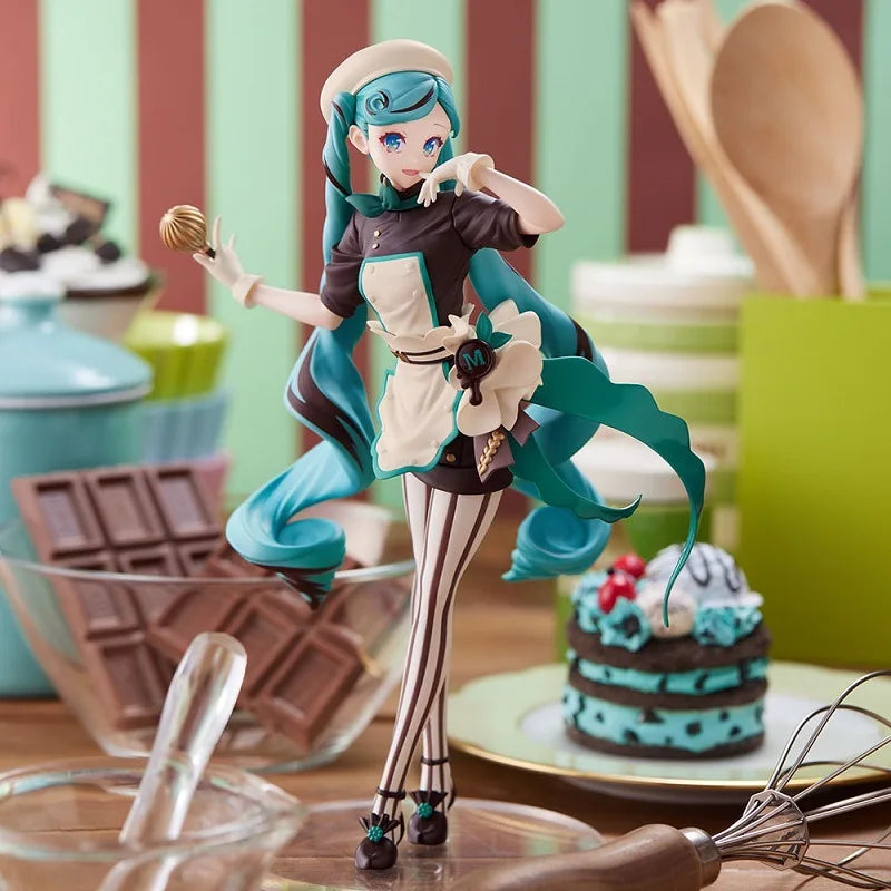 21cm Hatsune Miku Figure Hatsune Miku Chocolate Pastry Chef Figure Collection Luminasta Series Ko Model Toy Gift Customized