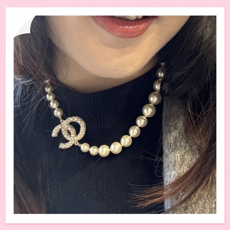 Correct Version High Version Home Xiaoxiang Anniversary Necklace Pearl Versatile Double Classic Explosive Neck Chain Sweater Cha
