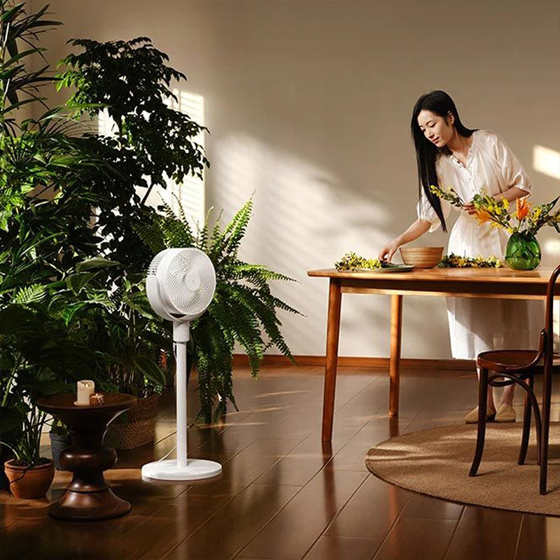 MIJIA Circulating Fan,120°+105° Smart Oscillating Floor Fans With App Control For Bedroom,Retractable,4 Speeds,2 Mode,CN Version