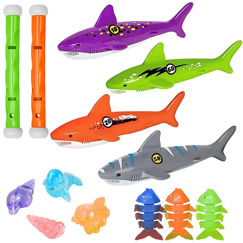 Summer Pool Diving Toys Set Colorful Creative Swim Circle Float Dive Game Set Underwater Grabbing Swimming Party Accessories ZYF