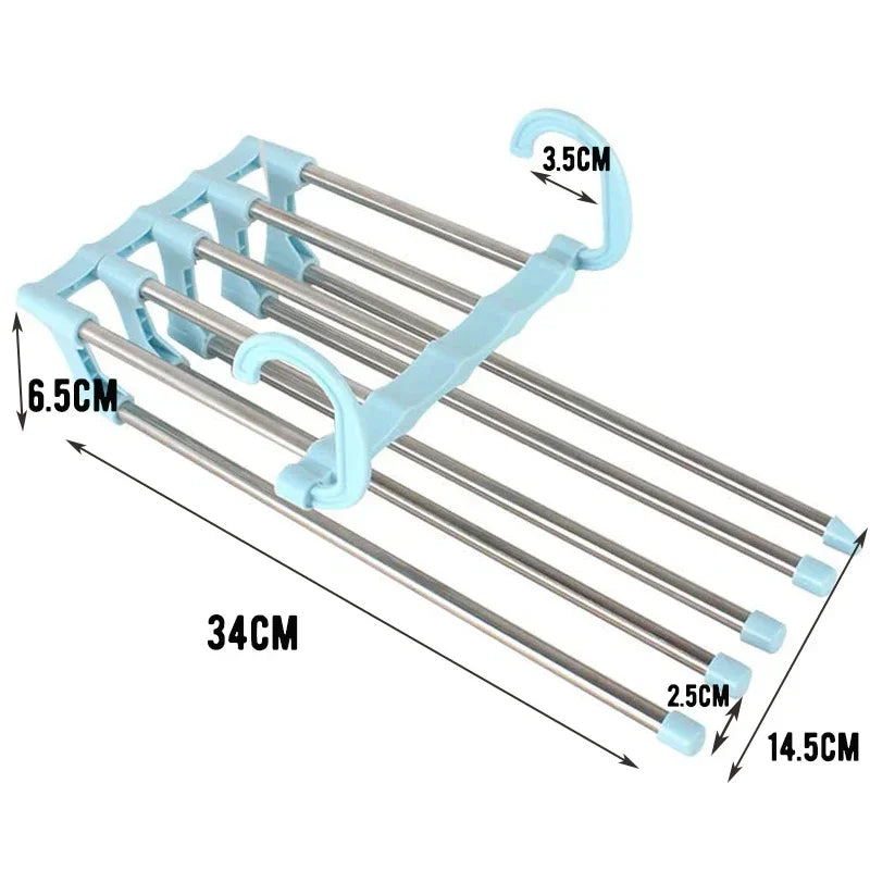 Pants Hanger Clothes Hangers Tongs Clothes Rack Hangers Stainless Steel Folding Pant Rack Tie Hanger Bedroom Closet Organizer