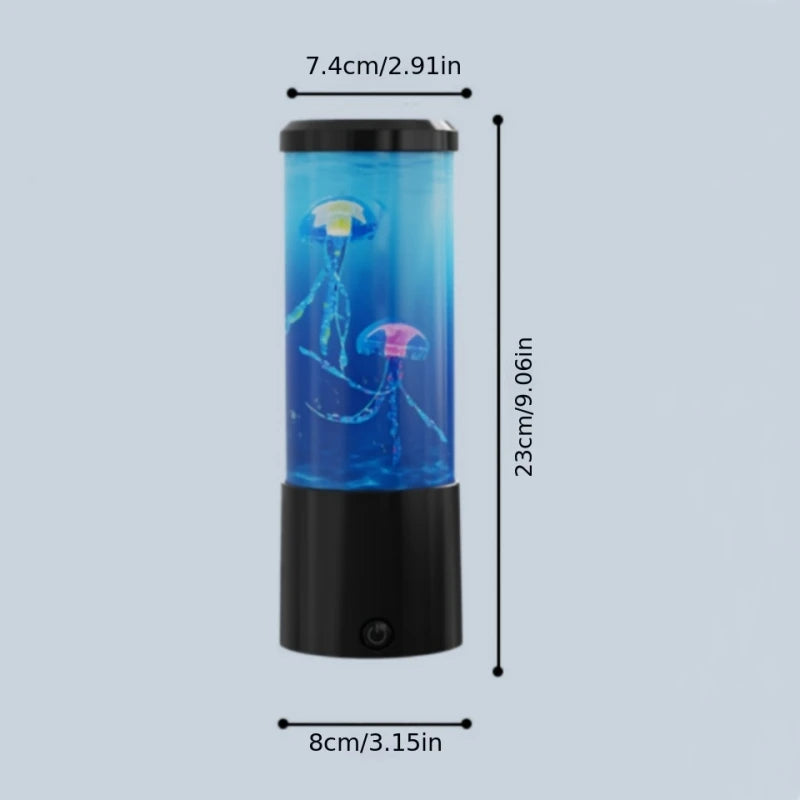 Ocean Night Light with Floating Jellyfish - Aquarium Mood Lamp for Bedroom, Calming Desktop Decor Gift Home Decoration