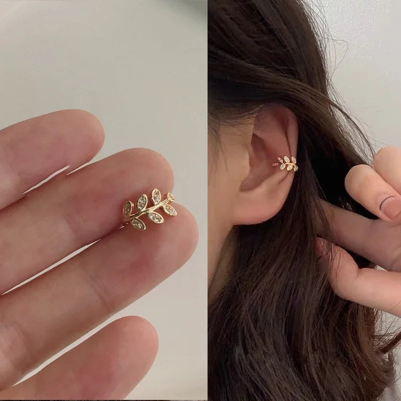 Fashion Exquisite Rhinestone Decor Ear Cuff earring for Woman Ear 2025 Summer New Arrival Christmas Jewelry Gift