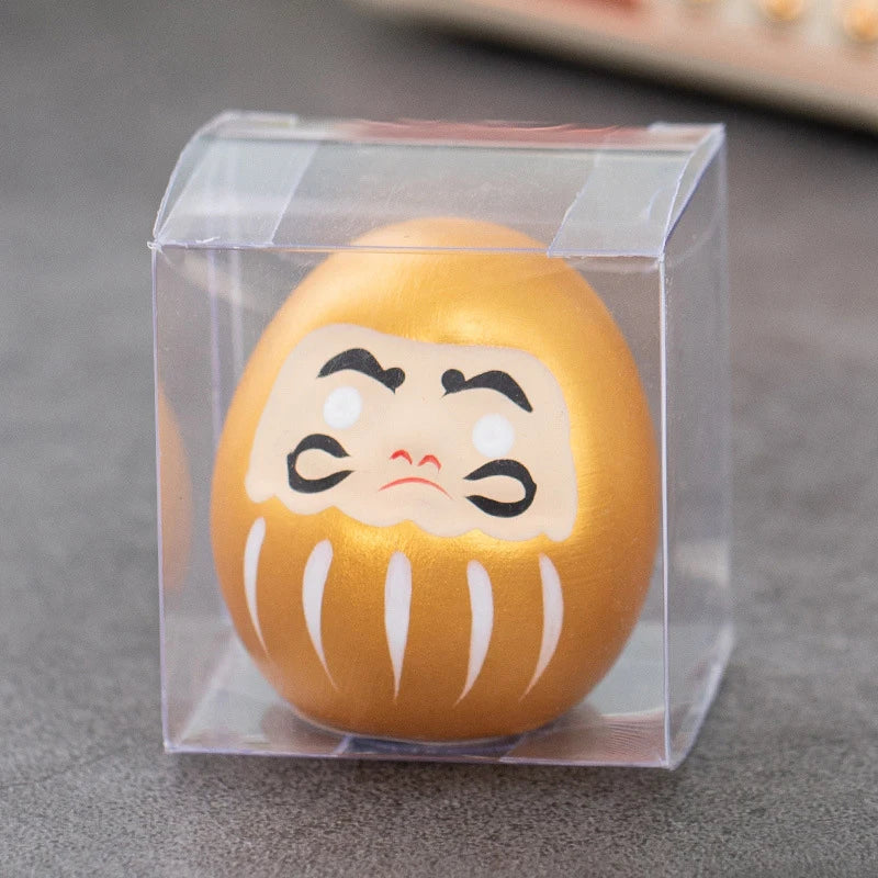 Ceramic Daruma Doll Crafts Inspired Wealth Prosperity Decor Lucky Charm Fortune Ornament Landscape Home Desk Decor〔Nest〕