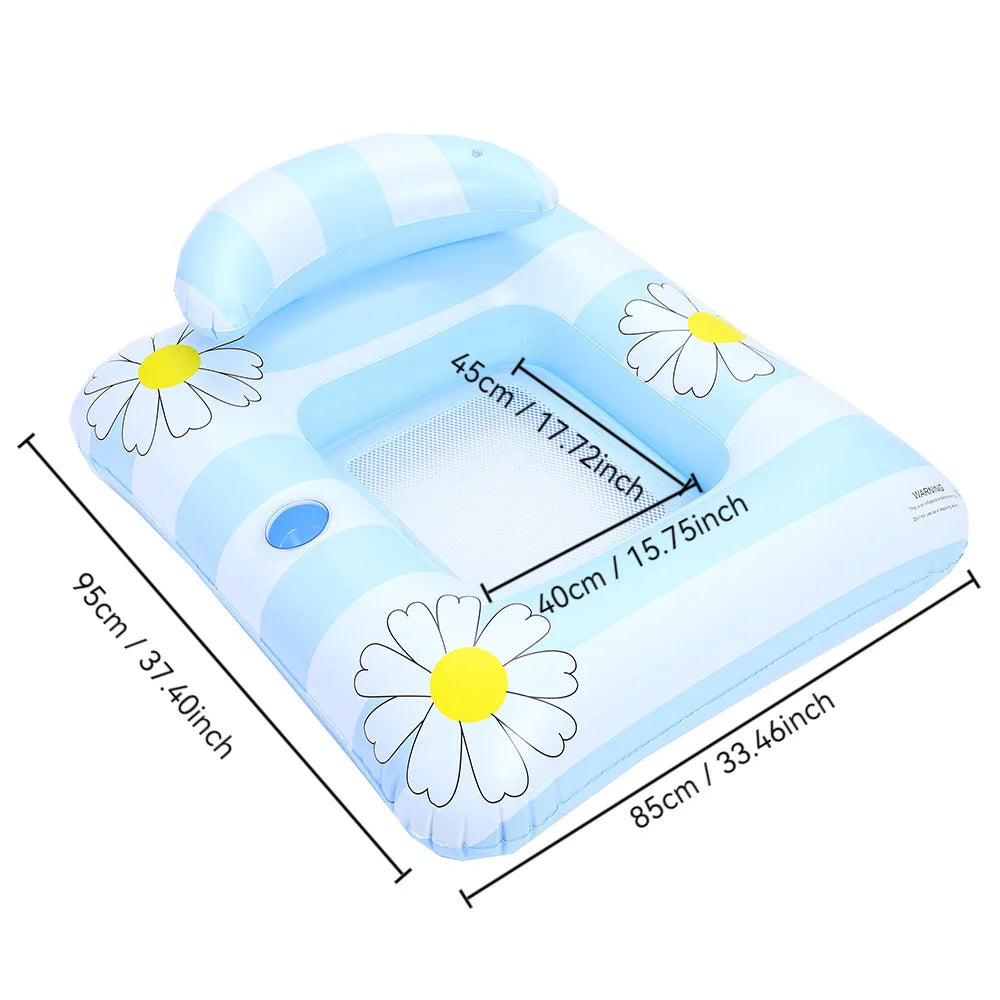Rooxin Inflatable Water Hammock Pool Floats Bed Swim Ring Tube Swimming Pool Mattresses Sleeping Bed Beach Lounger Chair