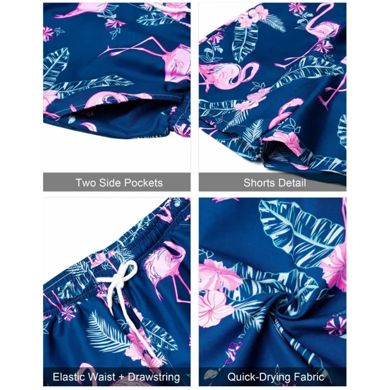 Stylish Lapel Button-Down Shirt Shorts Set Summer Men's Short-Sleeved Shirt Drawstring Shorts 2-Piece 3D Leaf Print Travel Suit