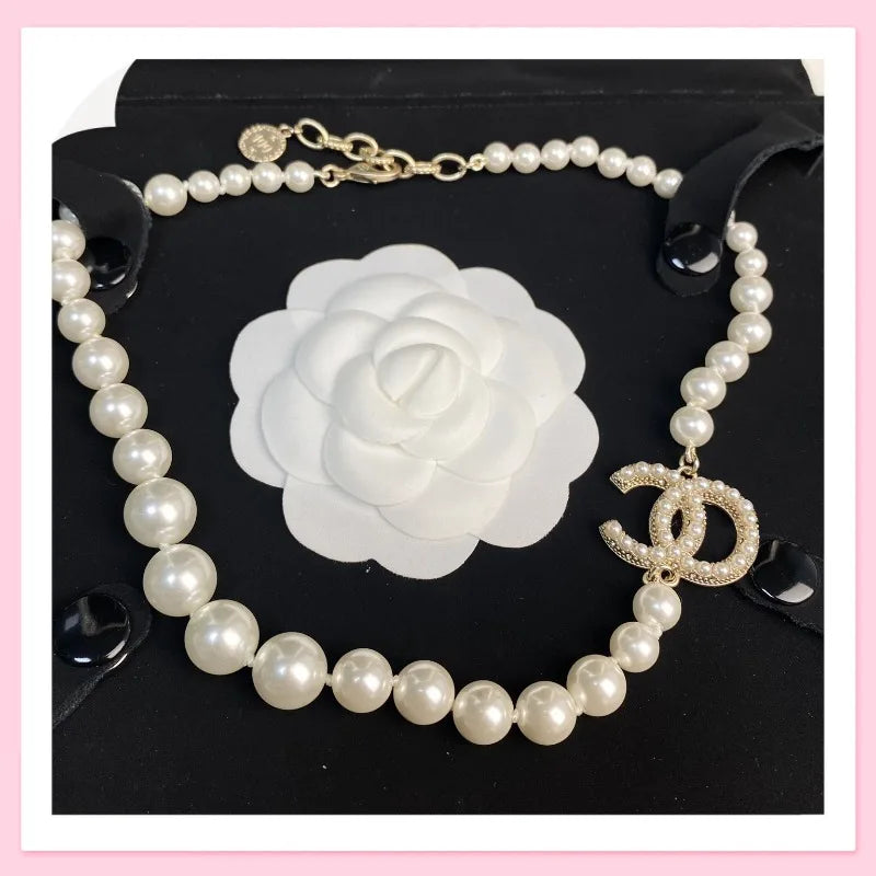 Correct Version High Version Home Xiaoxiang Anniversary Necklace Pearl Versatile Double Classic Explosive Neck Chain Sweater Cha