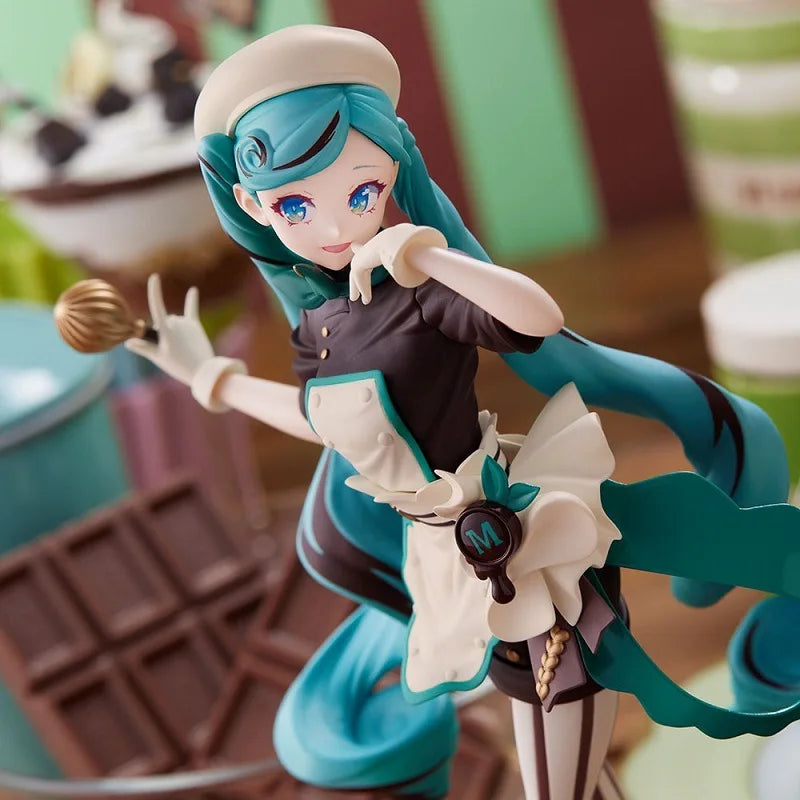 21cm Hatsune Miku Figure Hatsune Miku Chocolate Pastry Chef Figure Collection Luminasta Series Ko Model Toy Gift Customized
