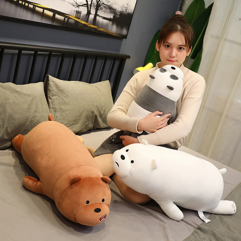 The Bare Bear Plush Toy Polar Bear Stuffed Animals Grizzly Panda Ice Bear Plush Panda Doll Pillow We Bare Bear Stuffed Xmas Gift