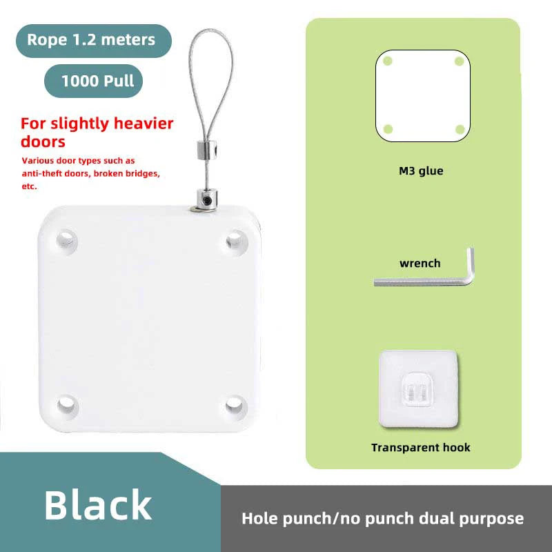 Sensor-Driven Automatic Door Closer; Punch-Free and Adjustable; Essential Home Improvement Door Stopper