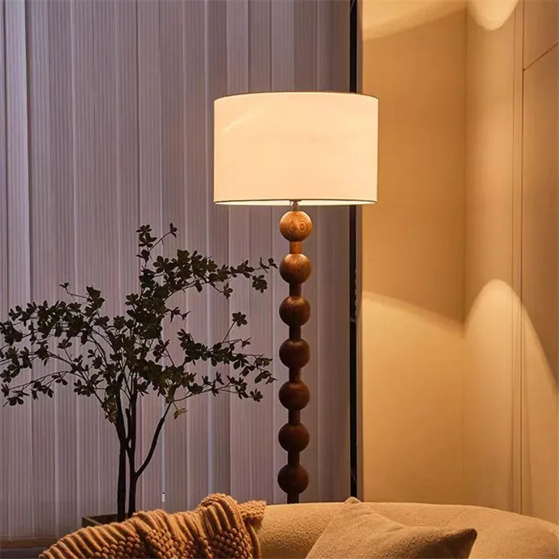 Vintage Floor Lamp Art Led Fabric Wood Vertical Light for Living Room Bedroom Bedside Sofa Light Hotel Japanese Room Decor Lamp