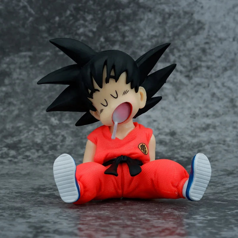 10cm Dragon Ball Z Anime Pvc Action Figure Sitting Posture Sleep Son Goku Model Statue Collection Decoration Toys Birthday Gift