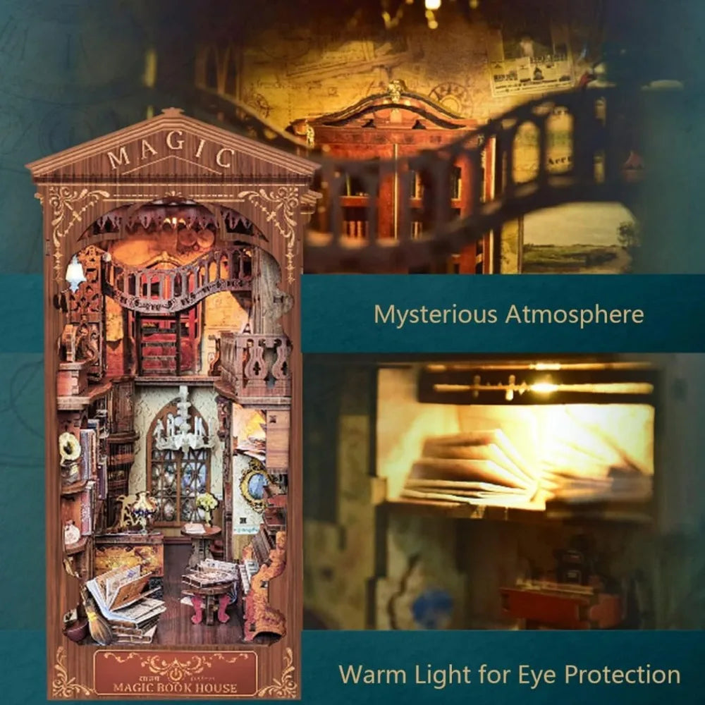 3D Decorative Book Nook with LED Miniature Diorama Inserts - DIY Crafts, Birthday Gifts, and Home Decor for Girls & Boys