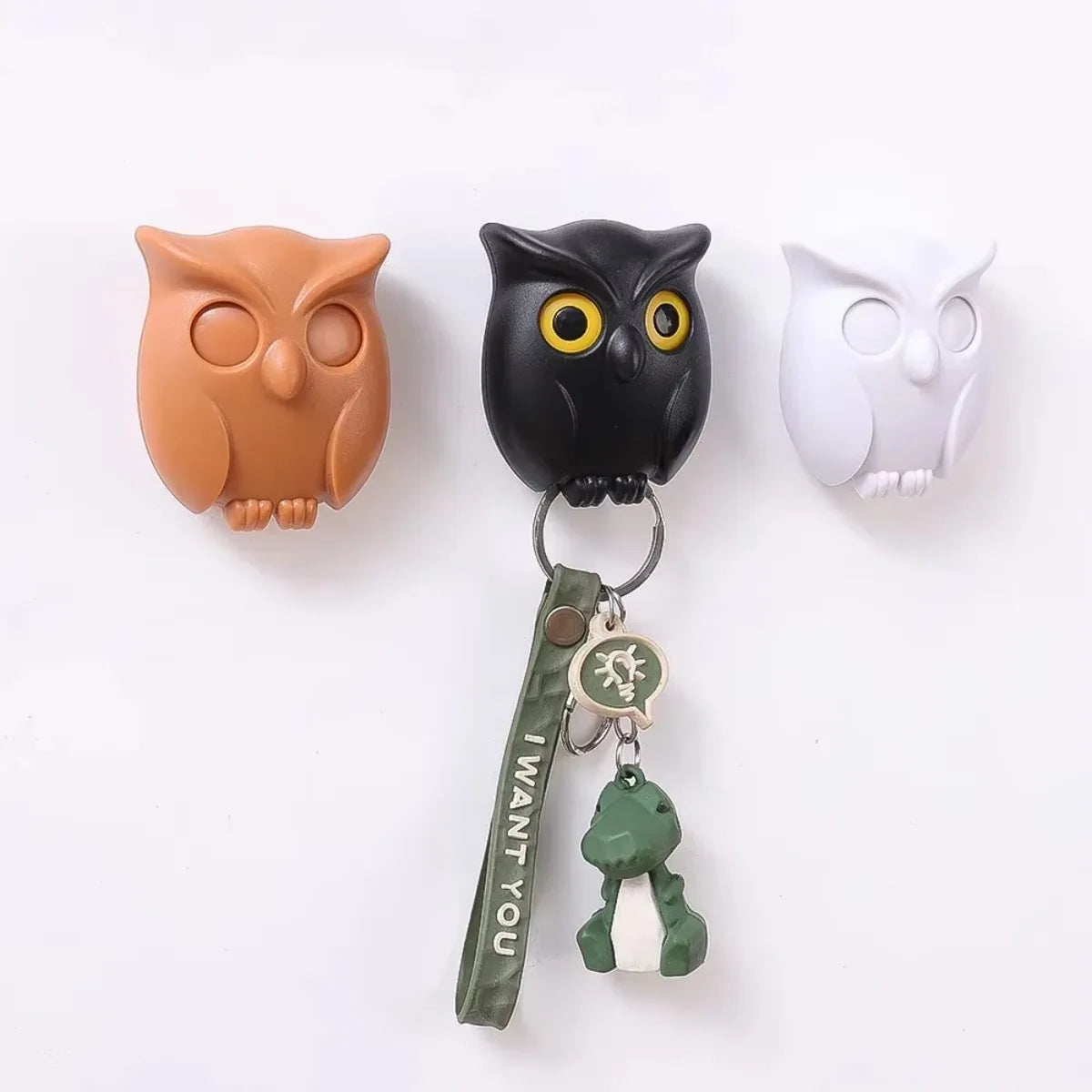 Magnetic Owl Key Holder – Self-Adhesive Wall Hook for Keys, Cute Home Decor with Strong Magnet, 1 or 3 PCS