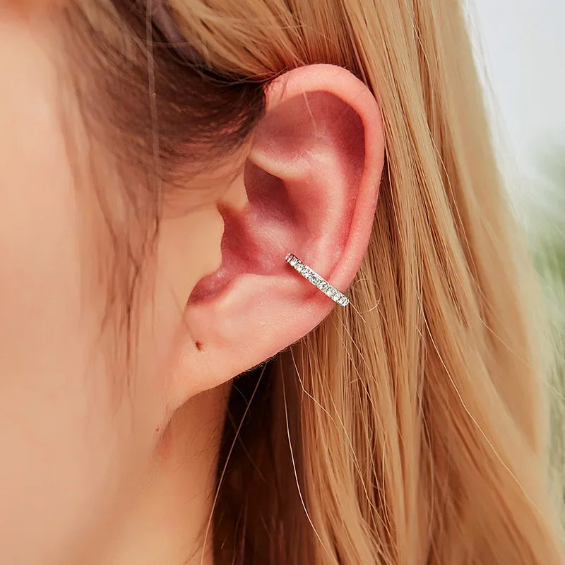 Fashion Exquisite Rhinestone Decor Ear Cuff earring for Woman Ear 2025 Summer New Arrival Christmas Jewelry Gift