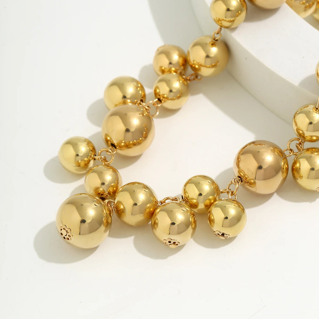 Exaggerated Acrylic CCB Big Ball Bead Chain Necklace for Women Wed Vintage Chunky Clavicle Choker Grunge Jewelry Steampunk Men