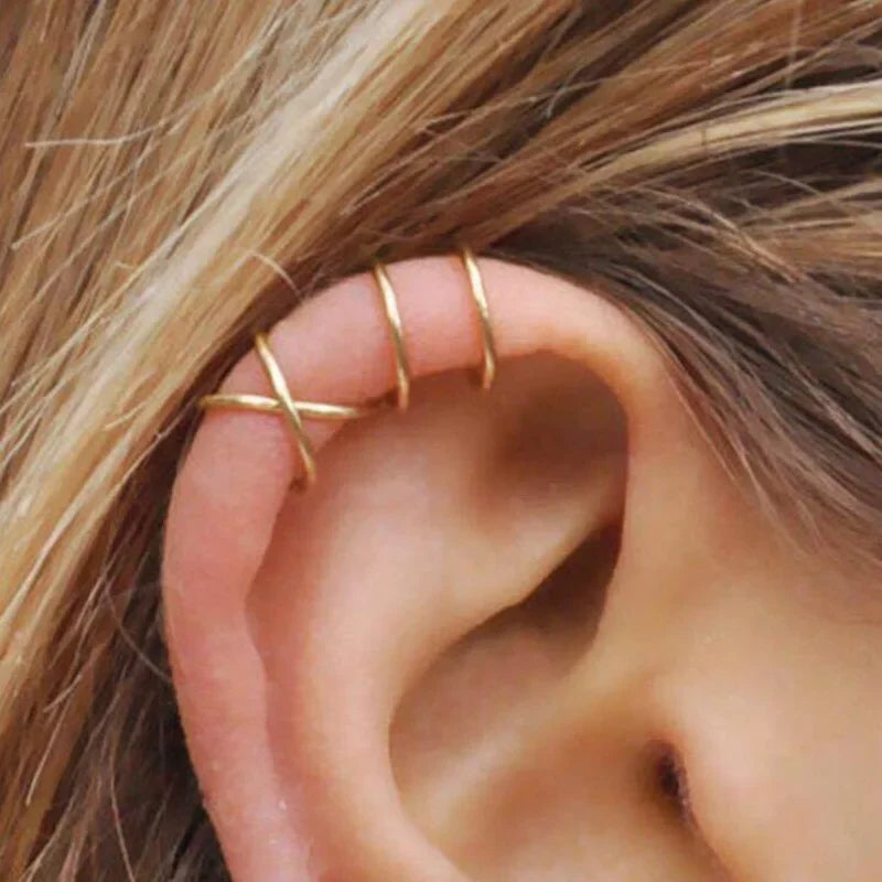 Fashion Exquisite Rhinestone Decor Ear Cuff earring for Woman Ear 2025 Summer New Arrival Christmas Jewelry Gift