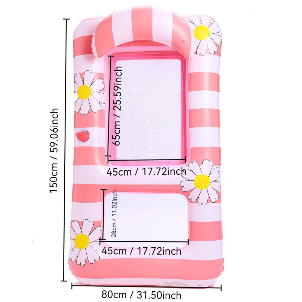 Rooxin Inflatable Water Hammock Pool Floats Bed Swim Ring Tube Swimming Pool Mattresses Sleeping Bed Beach Lounger Chair