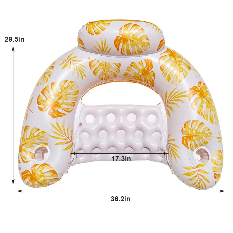 Rooxin Water Hammock Recliner Inflatable Floating Swimming Mattress Sea Swimming Ring Pool Party Lounge Bed For Swimming Float
