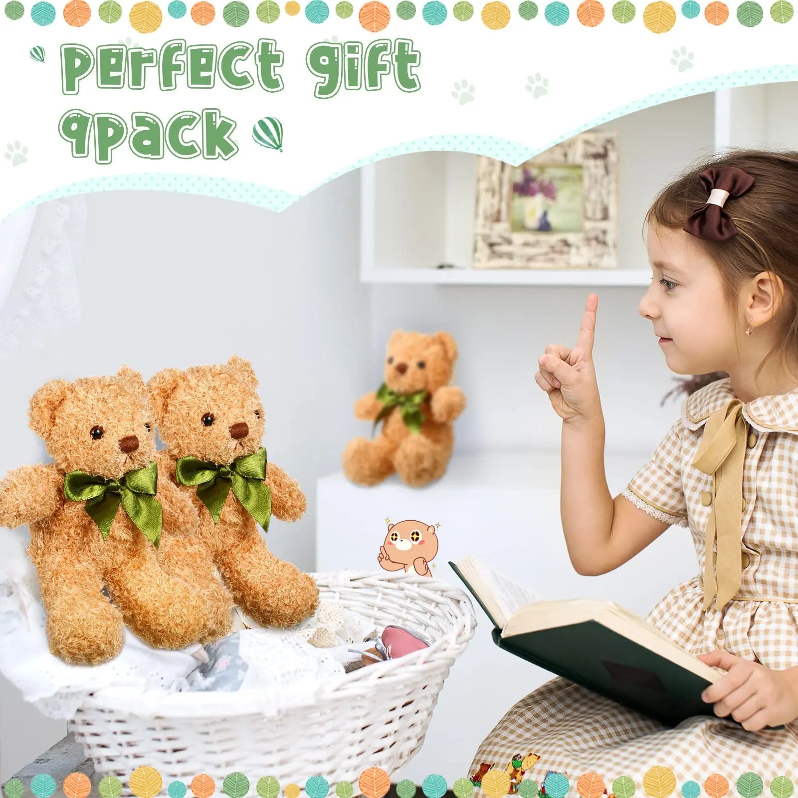 Bear Stuffed Animals Soft Plush Stuffed Bears Toy Gift Bulk with Bow Kids Graduation Baby Shower Birthday Party Gifts