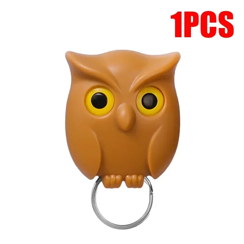 Magnetic Owl Key Holder – Self-Adhesive Wall Hook for Keys, Cute Home Decor with Strong Magnet, 1 or 3 PCS