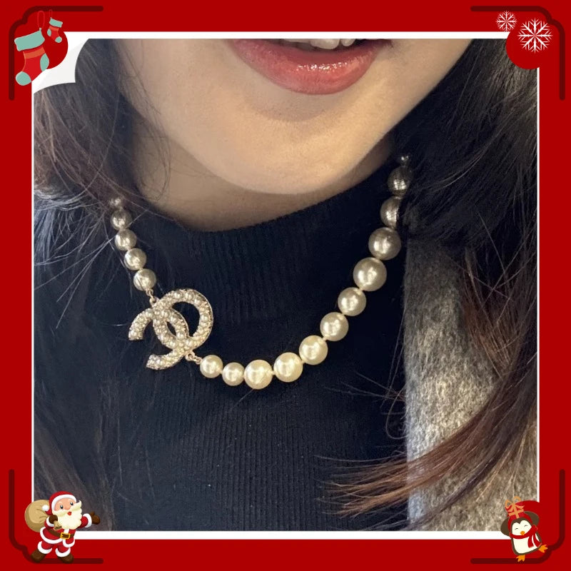 Correct Version High Version Home Xiaoxiang Anniversary Necklace Pearl Versatile Double Classic Explosive Neck Chain Sweater Cha