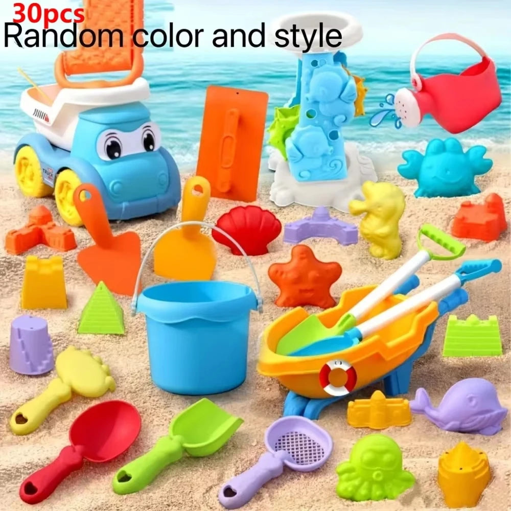 Beach Toys for Kids Sand Toys Set Sand Bucket Shovel Rake Toys for Beach Animal Dinosaur Molds Travel Sandbox Toys for Toddlers