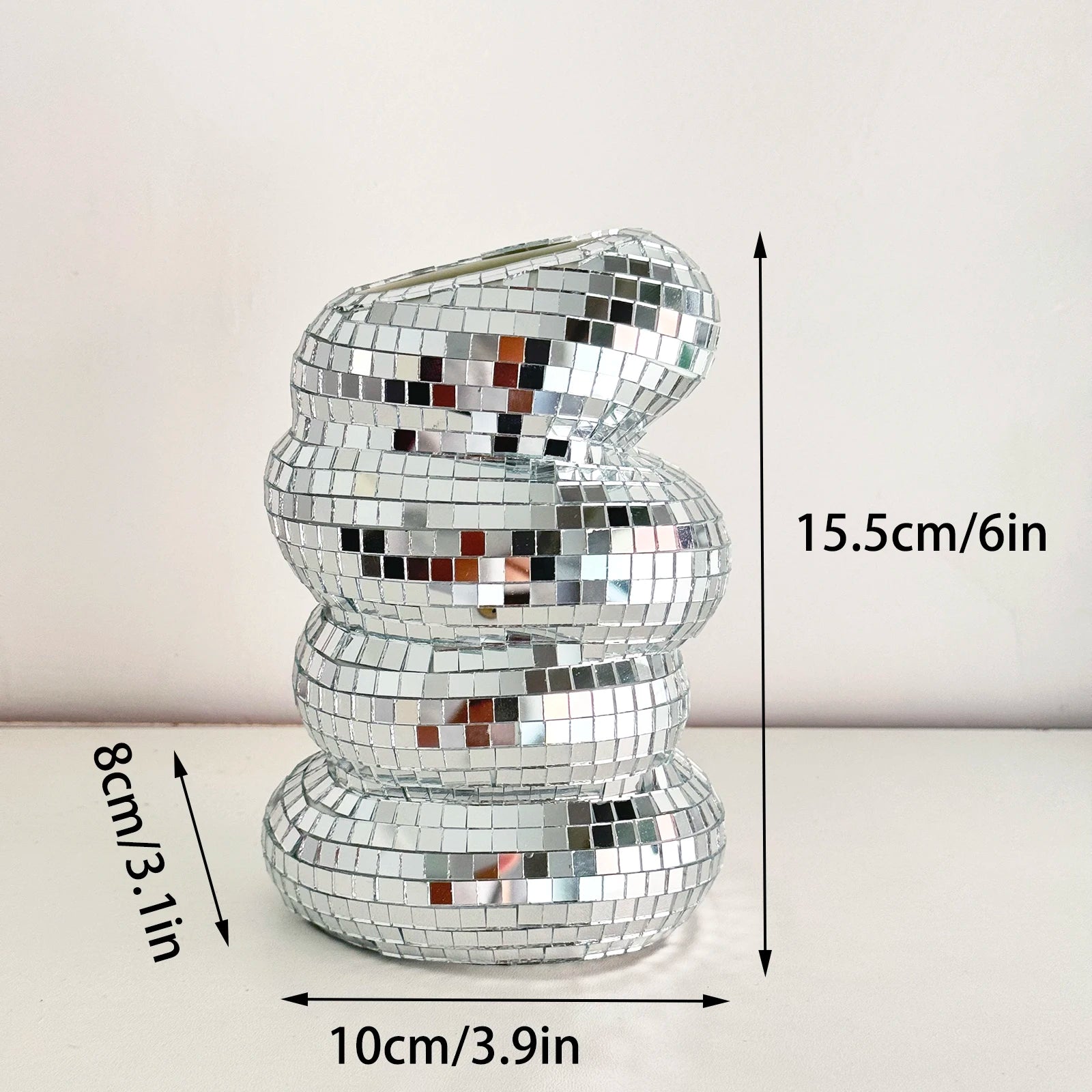 Disco Vase Modern Home Decoration Handmade Mirror Tile Flower Bottle Aesthetic Room Decor Funky Home Flower Vase Decor