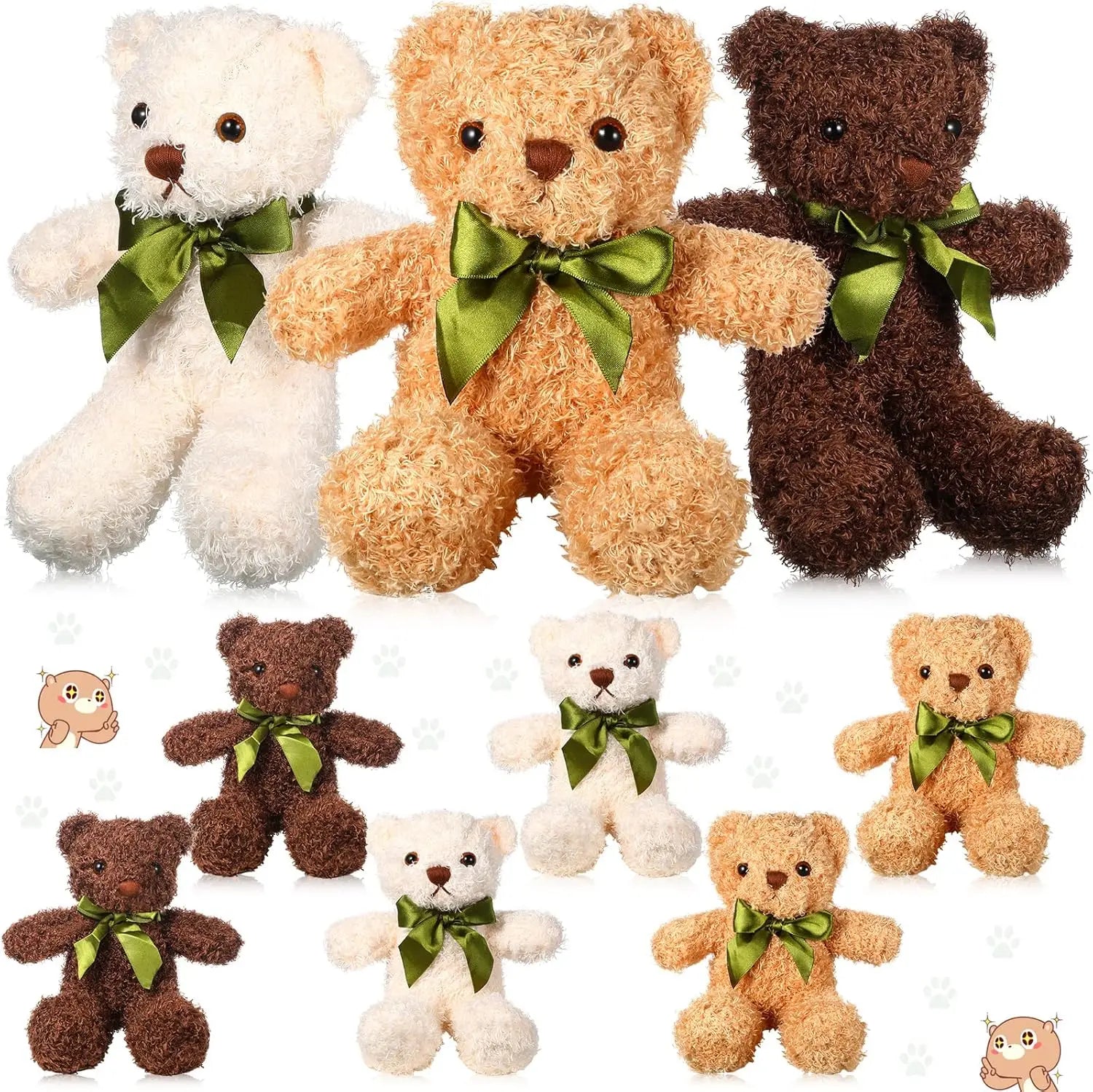Bear Stuffed Animals Soft Plush Stuffed Bears Toy Gift Bulk with Bow Kids Graduation Baby Shower Birthday Party Gifts