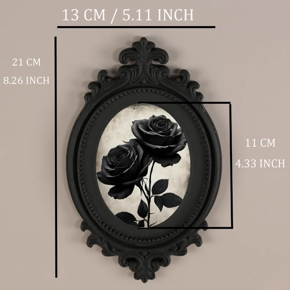 Cross-Border Dark Rose Oval Decor Frame For Gothic Retro-Style Wall Decoration Scenario