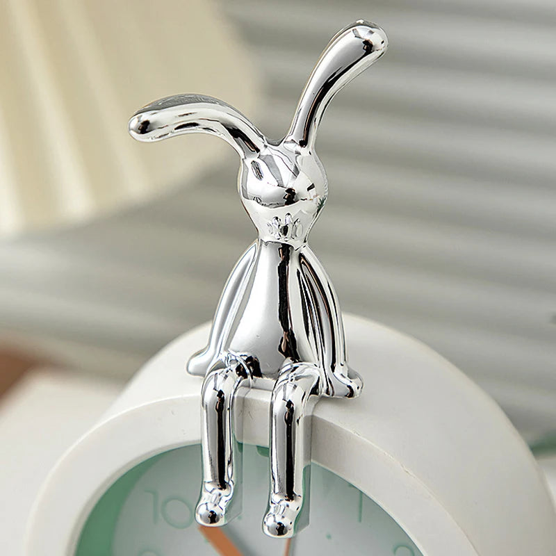 Scandinavian Long-eared Rabbit Statue Rabbit Ornament Electroplating Crafts Living Room Entryway Car Decoration Home Decorations