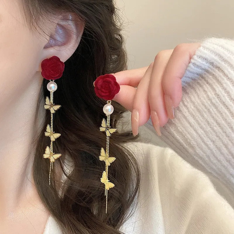 2PC Women's European and American Trendy Bow Earrings Outdoor Travel Carnival Banquet Party Festival Dressing Gift