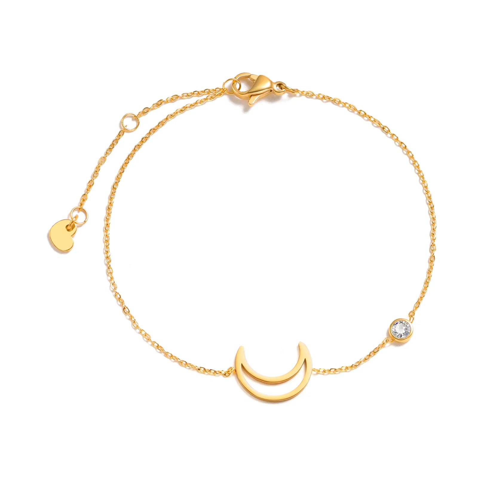 Birthstone Zirconia Thin Chain Link Cross Bracelet Stainless Steel Women's Adjustable Link Stacked Layered Chain Bracelets