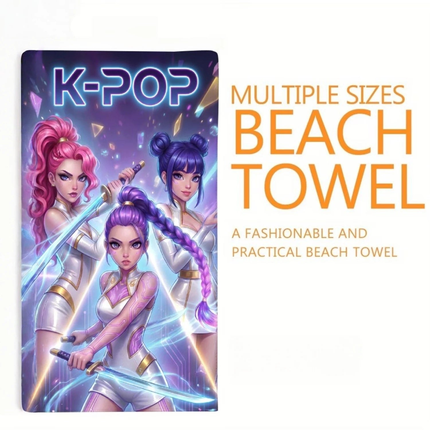 K-Pop Idol Print Large Size Beach Towel Quick Dry Anti-Sand Soft Comfortable Skin Friendly Unisex for Swimming Vacation