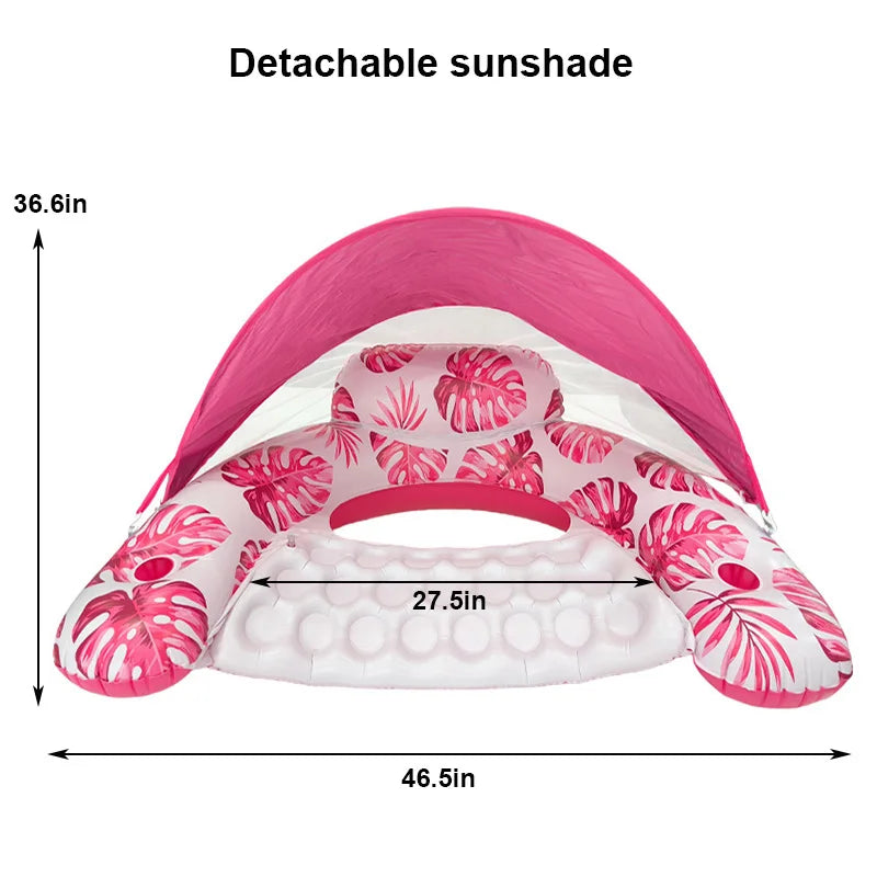 Rooxin Water Hammock Recliner Inflatable Floating Swimming Mattress Sea Swimming Ring Pool Party Lounge Bed For Swimming Float