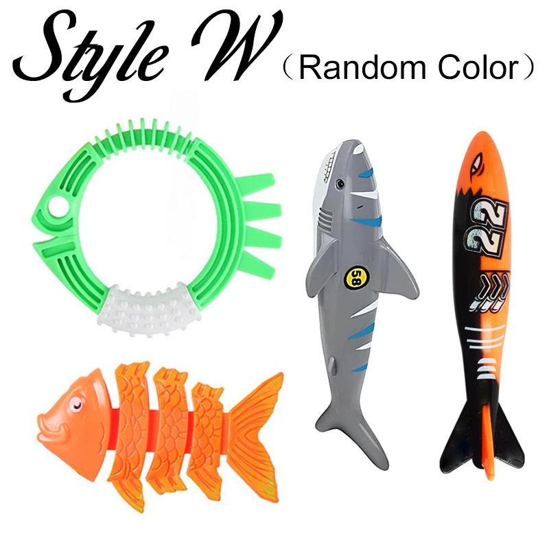 Summer Pool Diving Toys Set Colorful Creative Swim Circle Float Dive Game Set Underwater Grabbing Swimming Party Accessories ZYF