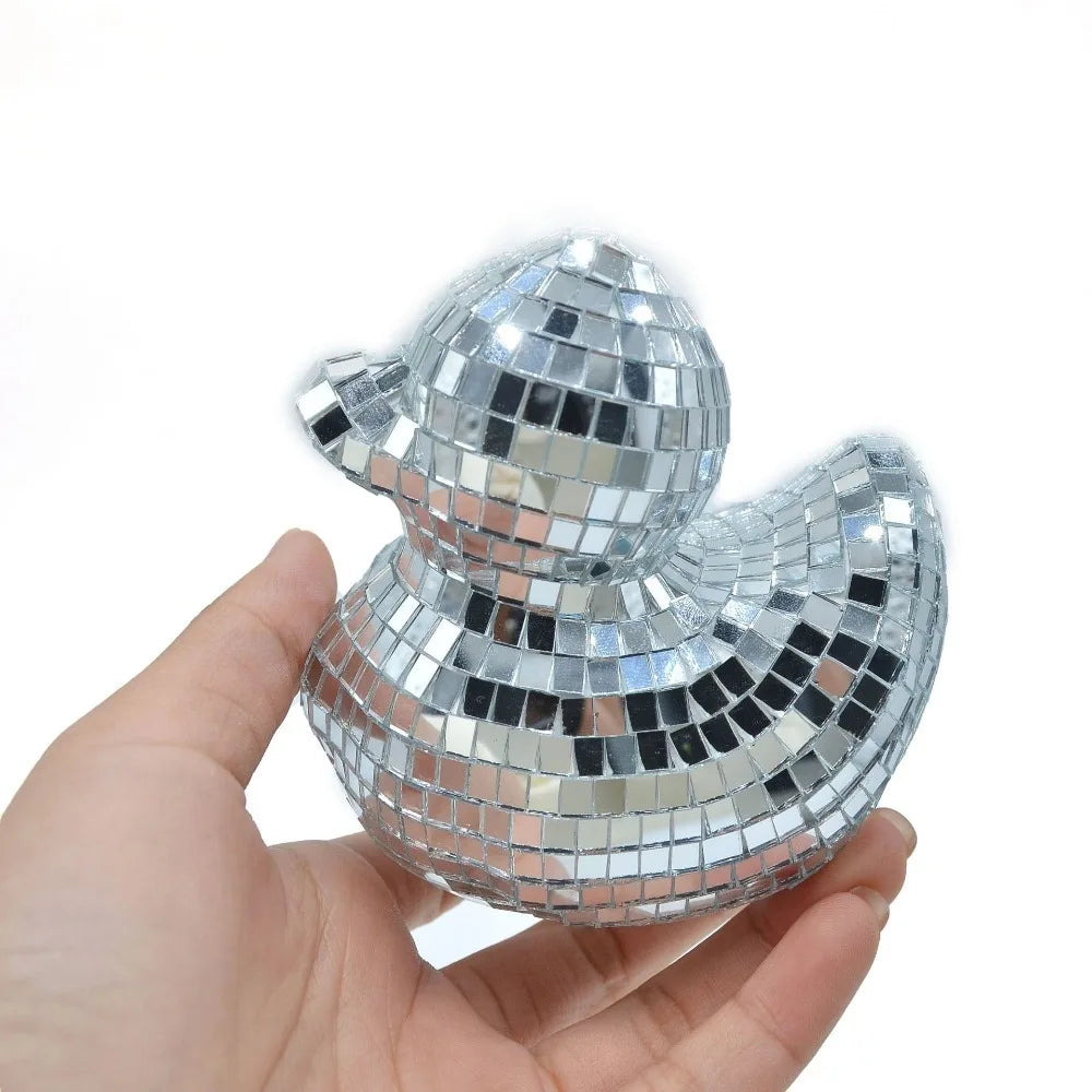 Decoration Desktop Disco Mirror Decorative Duck Mirror Glass Disco Ornament Disco Ball Duck Home Decor Mirror Disco Duck Home
