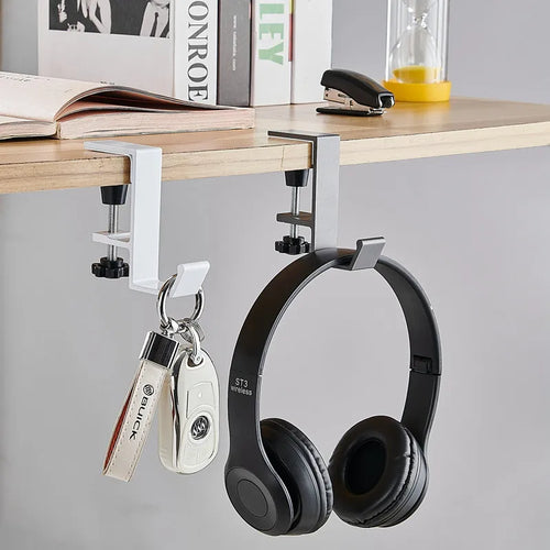 1/2pc Adjustable Desk Edge Hook Gaming Headset Desk Hanger Backpack Storage Hanging Hook Holder Punch-free Home Universal Hook