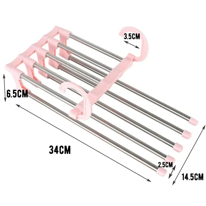 Pants Hanger Clothes Hangers Tongs Clothes Rack Hangers Stainless Steel Folding Pant Rack Tie Hanger Bedroom Closet Organizer