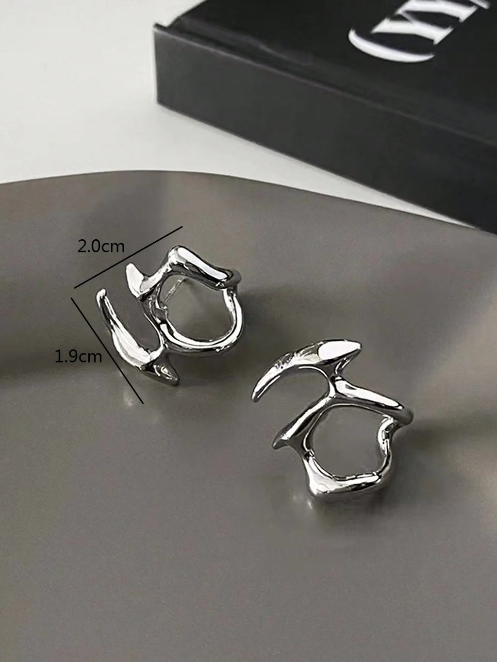 Abstract Sculptural Ear Cuff in Polished Stainless Steel