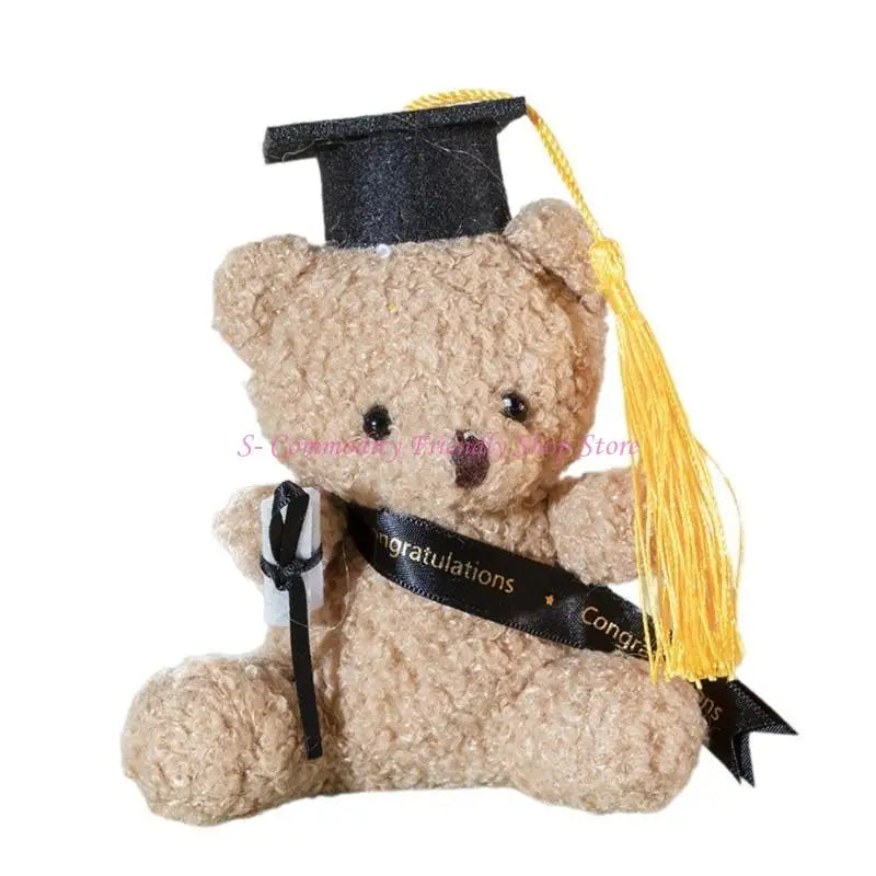 85AE Stuffed Bear in Bachelors Hat Graduation Hat Stuffed Bear Bachelors Party Souvenir
