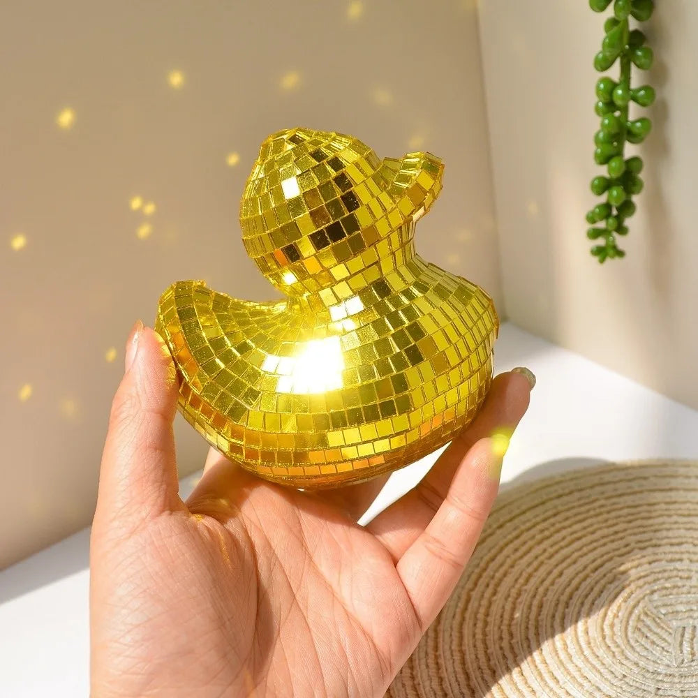 Decoration Desktop Disco Mirror Decorative Duck Mirror Glass Disco Ornament Disco Ball Duck Home Decor Mirror Disco Duck Home