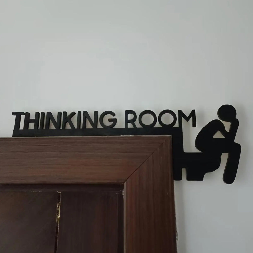 Bathroom Door Frame Decor Door Frame Corner Wooden Sign Decorations Unique Thinking Room Fun Toilet Door Sign Funny Creative