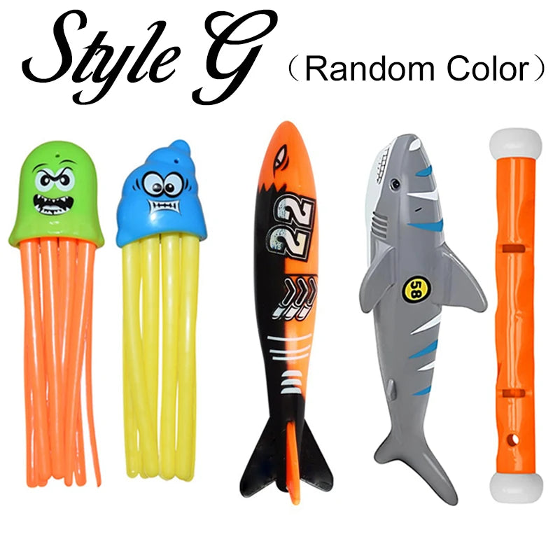 Summer Pool Diving Toys Set Colorful Creative Swim Circle Float Dive Game Set Underwater Grabbing Swimming Party Accessories ZYF