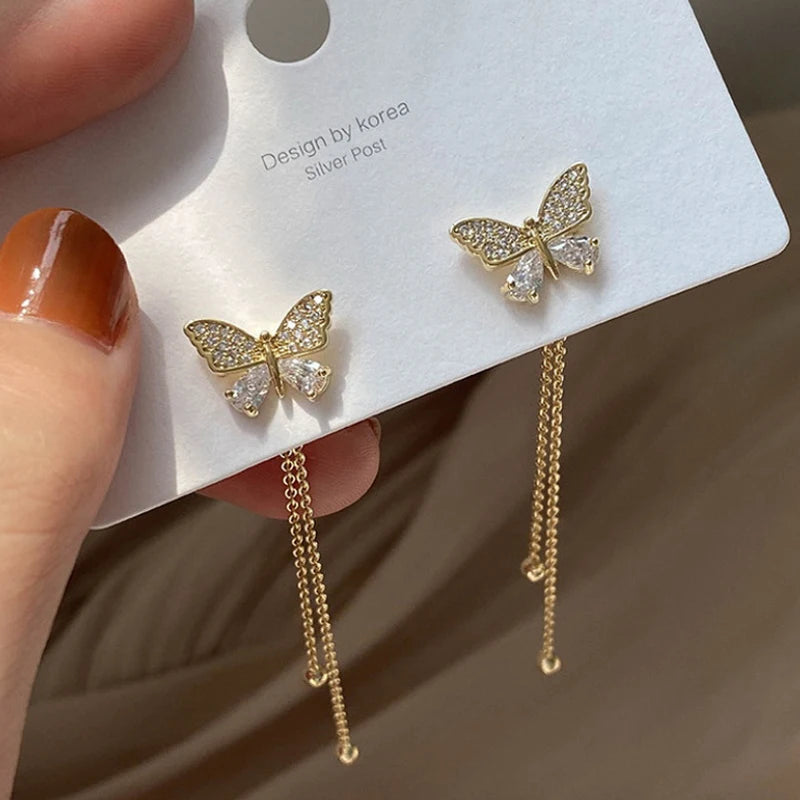 Korea New White Moonlight Cat's Eye Stone Earrings For Women Small Fresh Geometric Eardrop Elegant Ladies Temperament Jewelry