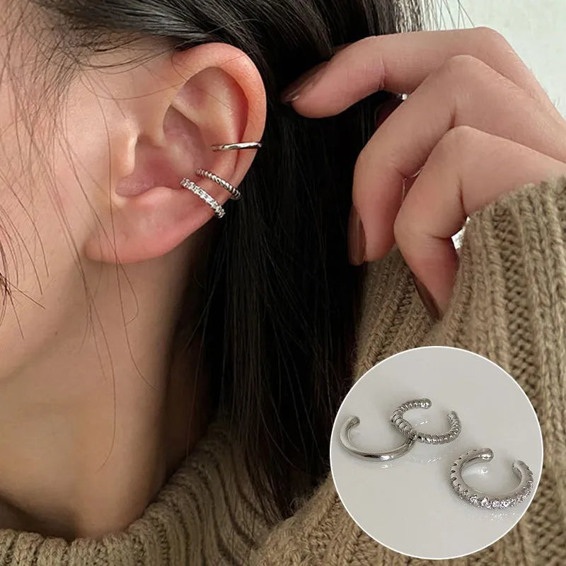 Fashion Exquisite Rhinestone Decor Ear Cuff earring for Woman Ear 2025 Summer New Arrival Christmas Jewelry Gift