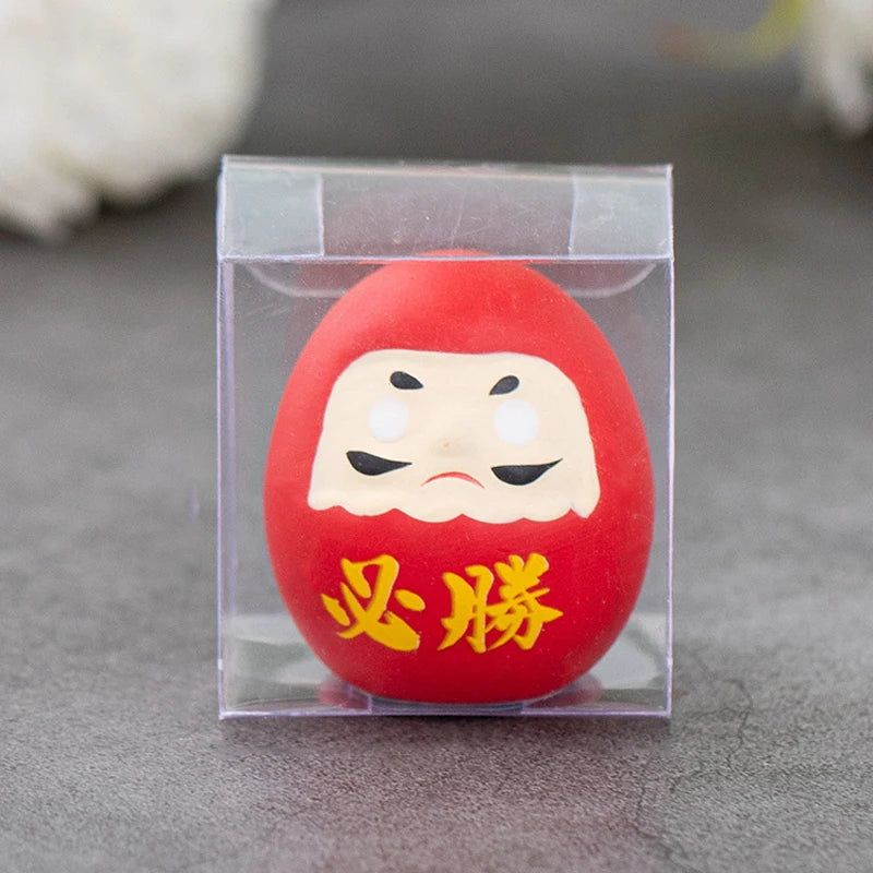 Ceramic Daruma Doll Crafts Inspired Wealth Prosperity Decor Lucky Charm Fortune Ornament Landscape Home Desk Decor〔Nest〕