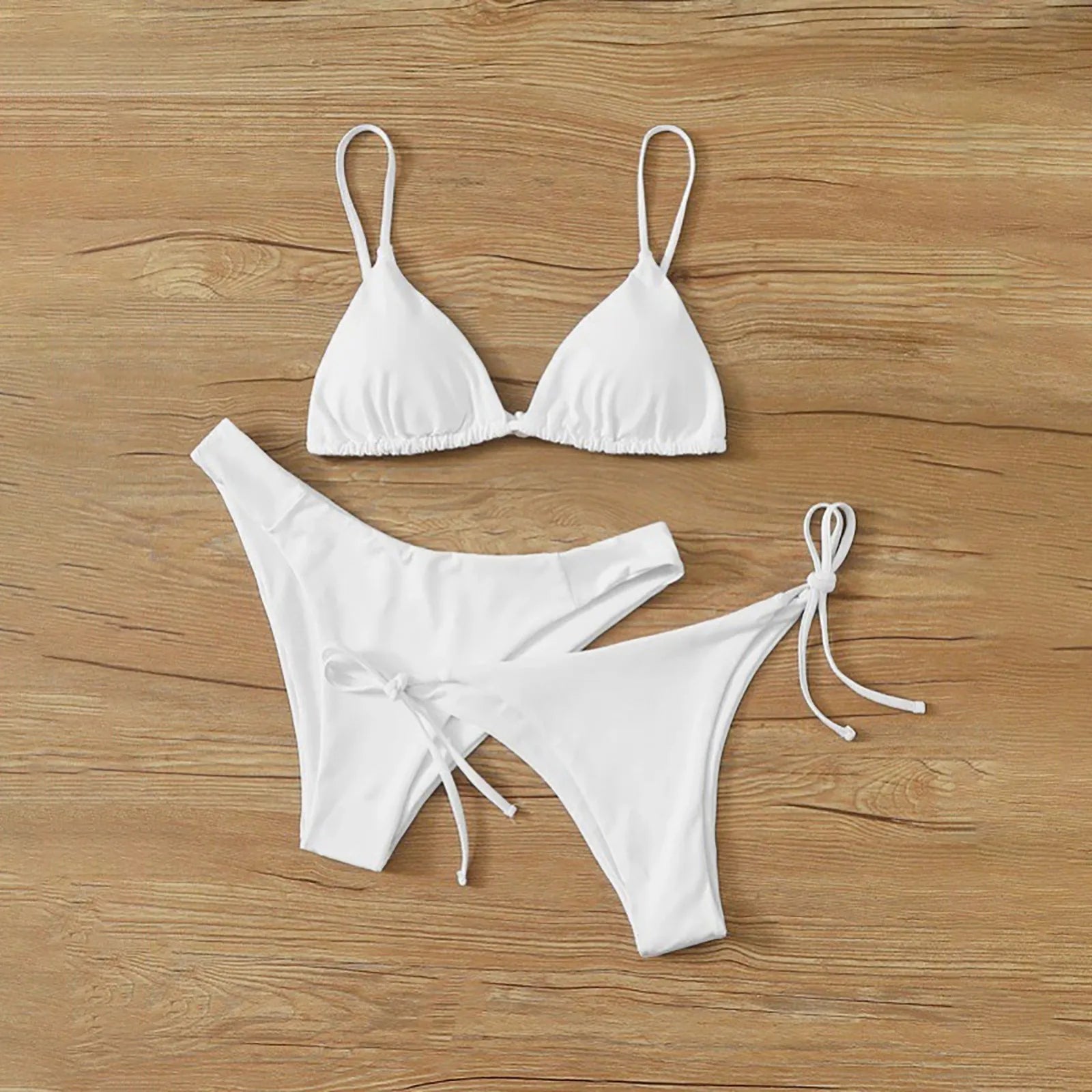 Sexy 3 Pieces Set Swimwear Women Lace Up Micro Bikini Set Female Solid Low Waist Swimsuit Beachwear Bathing Suit