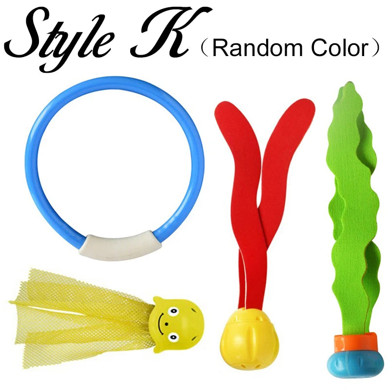 Summer Pool Diving Toys Set Colorful Creative Swim Circle Float Dive Game Set Underwater Grabbing Swimming Party Accessories ZYF